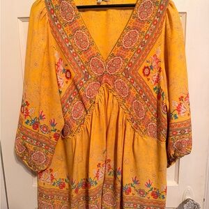 Rose & Olive Sunlit Floral Top, 1x but runs big